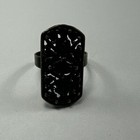 Vintage Ladies' Estate Find Fashion Ring Jewelry Metal & Brown Beads Adjustable