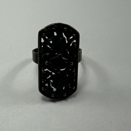 Vintage Damen Nachlass Fund Mode Ring Schmuck Metall & braune Perlen verstellbar