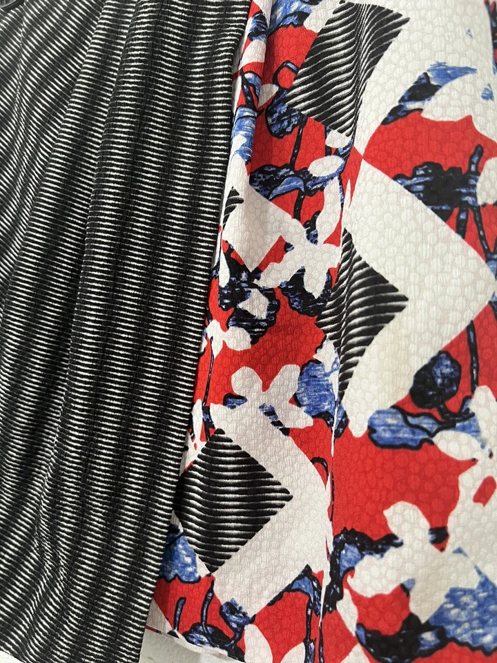 Peter Pilotto For Target  Floral Striped Faux Skort Skirt Wrap Asymmetrical Sz 2 - Image 2 of 4