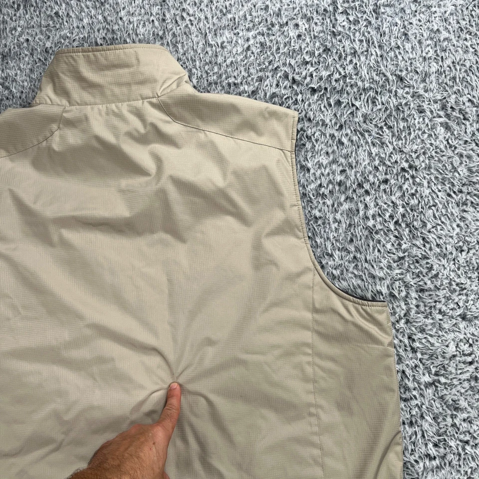 IZOD Vest Mens XL Tan Fleece Lined Full Zip Outdoor Golf Layer Activewear - Image 4 of 4