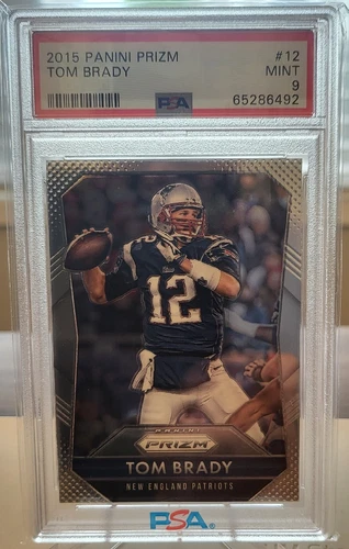 2015 PANINI PRIZM TOM BRADY PSA 9 MINT #12 New England Patriots TB Bucs MVP