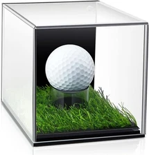 Acrylic Golf Ball Display Case w/ Turf Base Small Golf Ball Clear Display Box