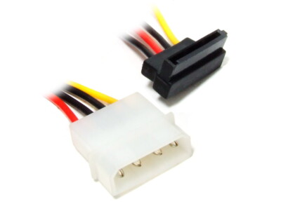 Molex 4-Pin to Serial ATA SATA Angled Connector Power Cable / Strom-Kabel 10cm