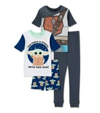 Baby YODA Pajamas Boys 4 NEW Star Wars Shirt Shorts Pants NWT The Mandalorian