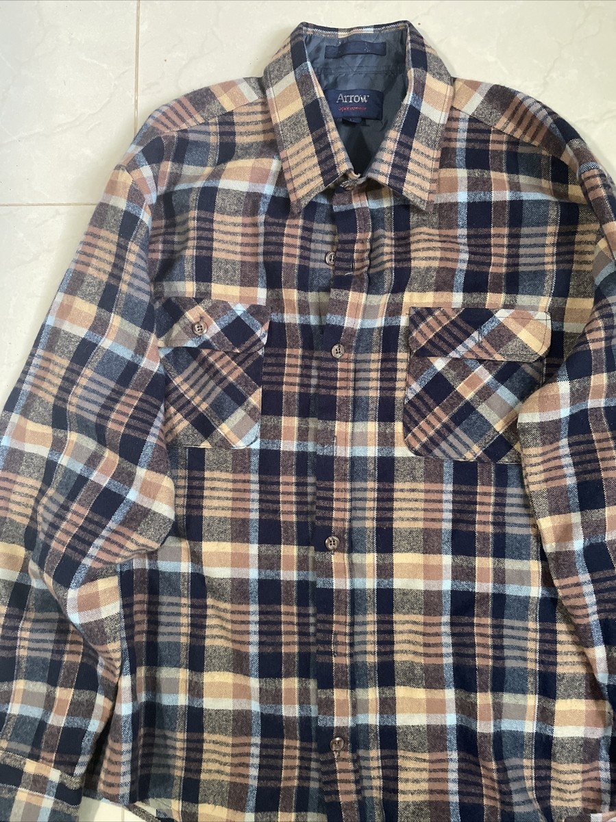 Vintage 80s ARROW Flannel Shirt Mens Adult Extra Large L Vintage 80s ARROW Flannel Shirt Mens Adult Extra Large L