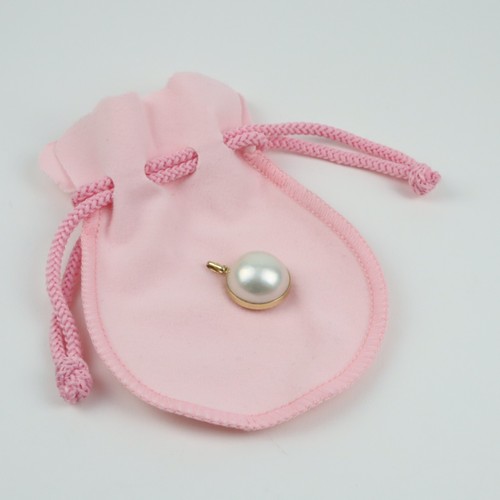 15mm Round Mabe Pearl 18K Yellow Gold Pendant Charm - No chain - Picture 13 of 13