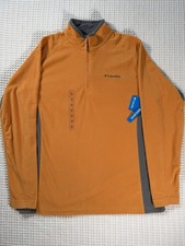 New Columbia Pine Ridge Half Zip Fleece Men  s Medium Orange Gray