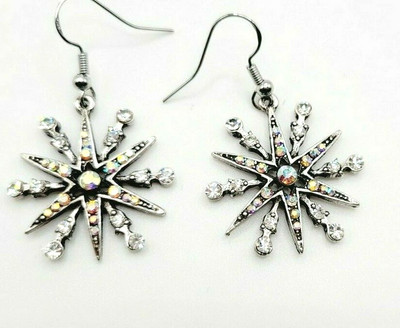 KIRKS FOLLY Stardust Memories French Wire Earrings SILVERTONE  15