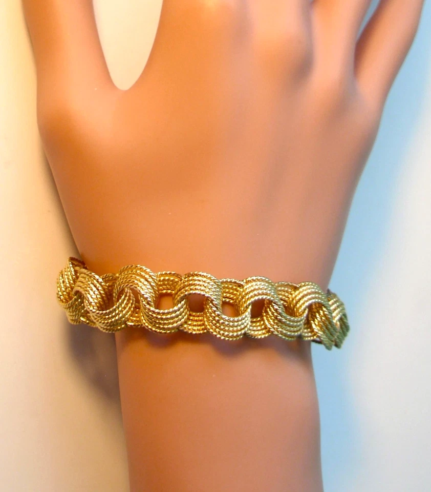 ШИКАРНЫЙ винтажный JACOBY BENDER Нью-Йорк золото заполненное цепочка мульти ссылка браслет 24.2G - Изображение 2 из 4