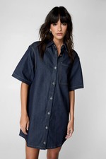 Nastygal Indigo Denim Dress Womens Casual Dresses