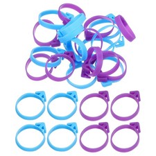 60Pcs Pastry Bag Ties, Silicone Reusable Piping Bag Ties for Cake, Blue/Purple