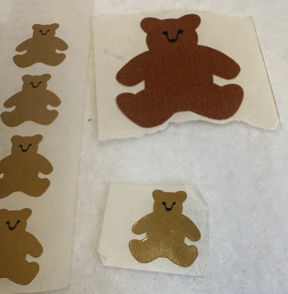 ¡¡LOTE de 10 pegatinas de oso de peluche de colección 1979 de la señora Grossman!! 9 osos pequeños, 1 grande Foto 3 de 4