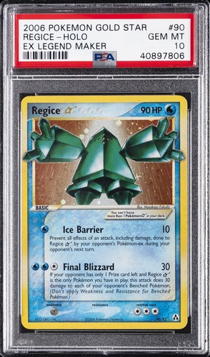 2006 POKEMON EX LEGEND MAKER GOLD STAR #90 REGICE-HOLO PSA 10