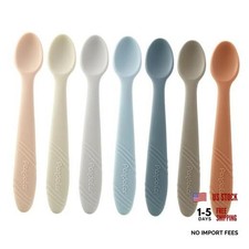 7 Pack Silicone Baby Feeding Spoons - First Stage Training Spoon Infant