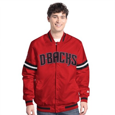 Men's-Starter  Red Arizona Diamondbacks Scout Full-Snap Varsity Jacket