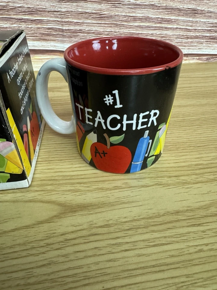 Taza de regalo para maestros roja negra taza de bebida de cerámica resistente cotización para maestros Foto 4 de 4