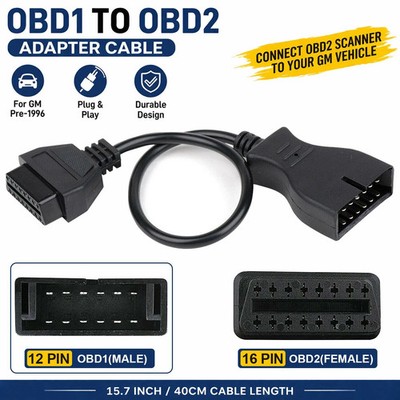 NEW GM 12 Pin OBD1 to 16 Pin OBD2 Convertor Adapter Cable For Diagnostic Scanner