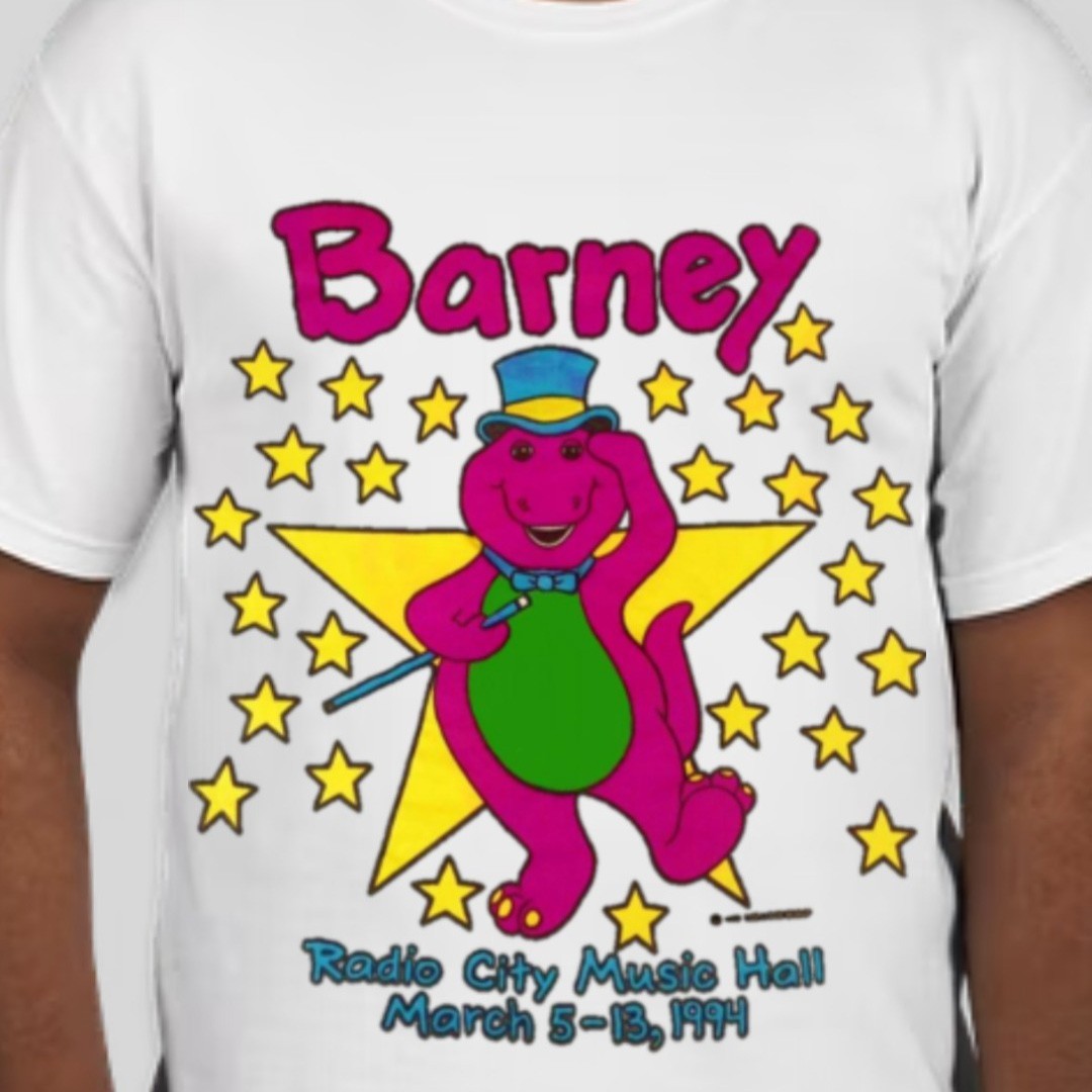 Barney the Dinosaur Cartoon Retro Graphic Unisex Tee S-5XL