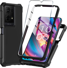 For TCL K32/K33 5G 2025 Phone Case with Tempered Glass Screen Protector,Slim Sof