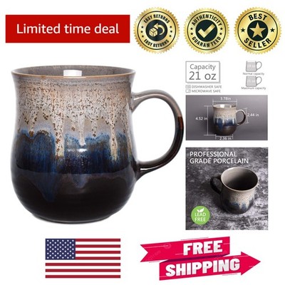 Microwave Safe 21 Oz Ceramic Mug with Big Handle - Perfect for Hot Drinks