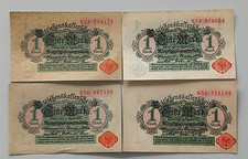 Deutsches Reich, 4 Darlehenskassenscheine  12.08. 1914