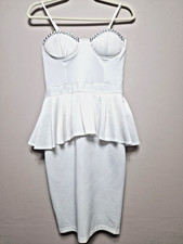 Maya Deluxe Ivory Gem Detail Bra Cup Peplum Dress UK 10 BNWT Party Cocktail