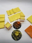 VTG 1970s Barbie Camping Set Fire Pit Orange Pots/Pans 3-Sleeping Bags