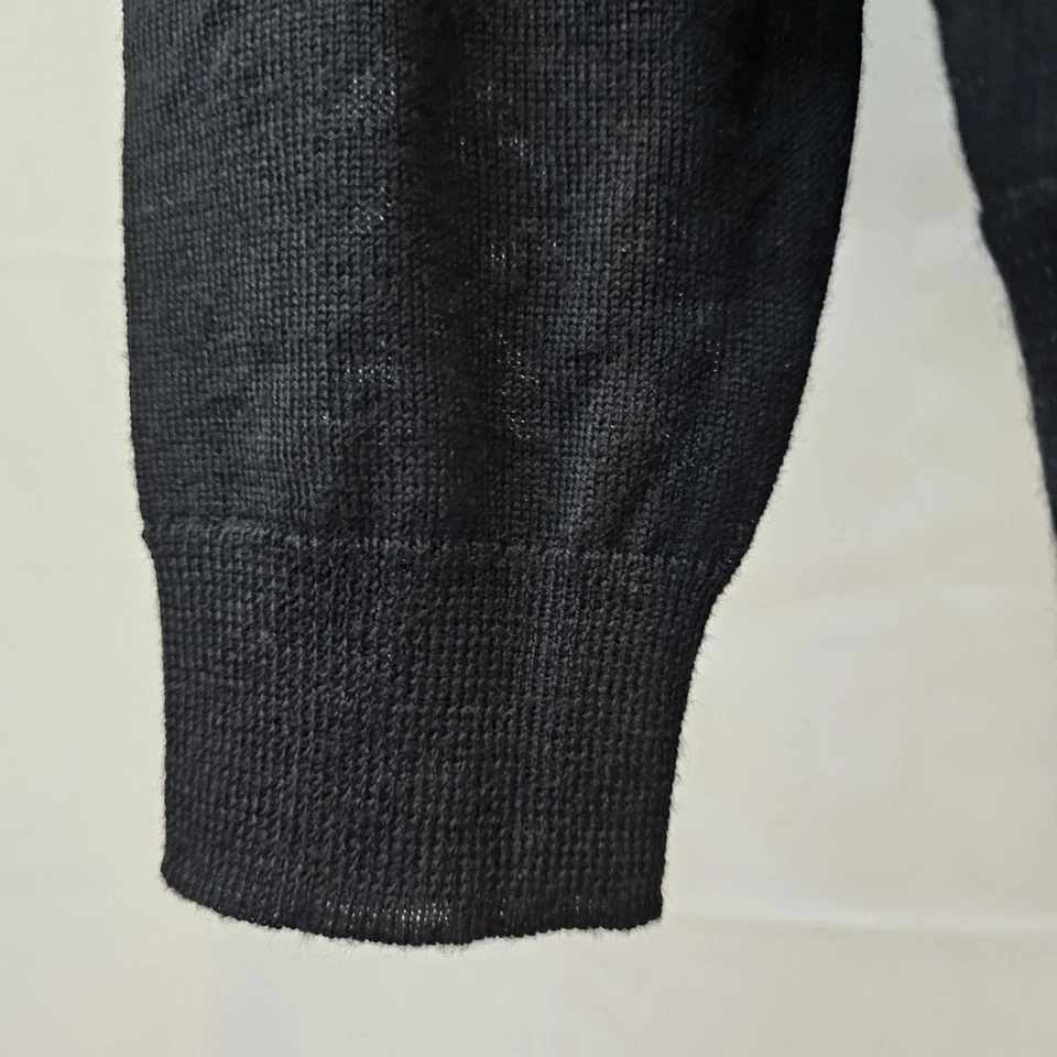 Club Room Men's Merino Wool Blend Sweater 1/4 1/2 Zip Black Medium NWT - Image 4 of 4