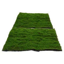 2 Pcs Patio Decor Grass Mat Artificial for Ornament Fake Moss Rug