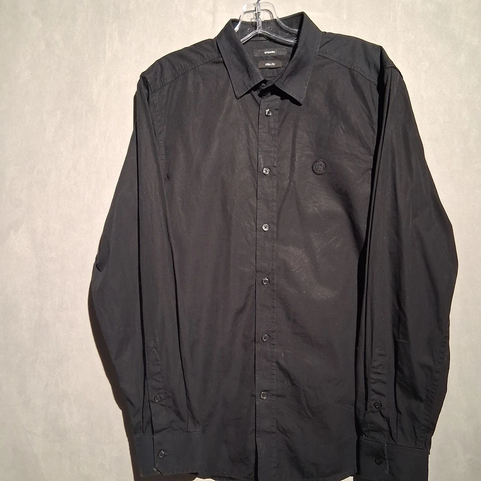 Diesel S-Bill Herren Slim Fit Langarm Business Black Size L - Image 2 of 4