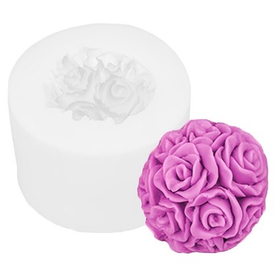Kerzenform Rosenblüten aus Silikon detailreiche Blumenform für Rosenkugel-Kerzen