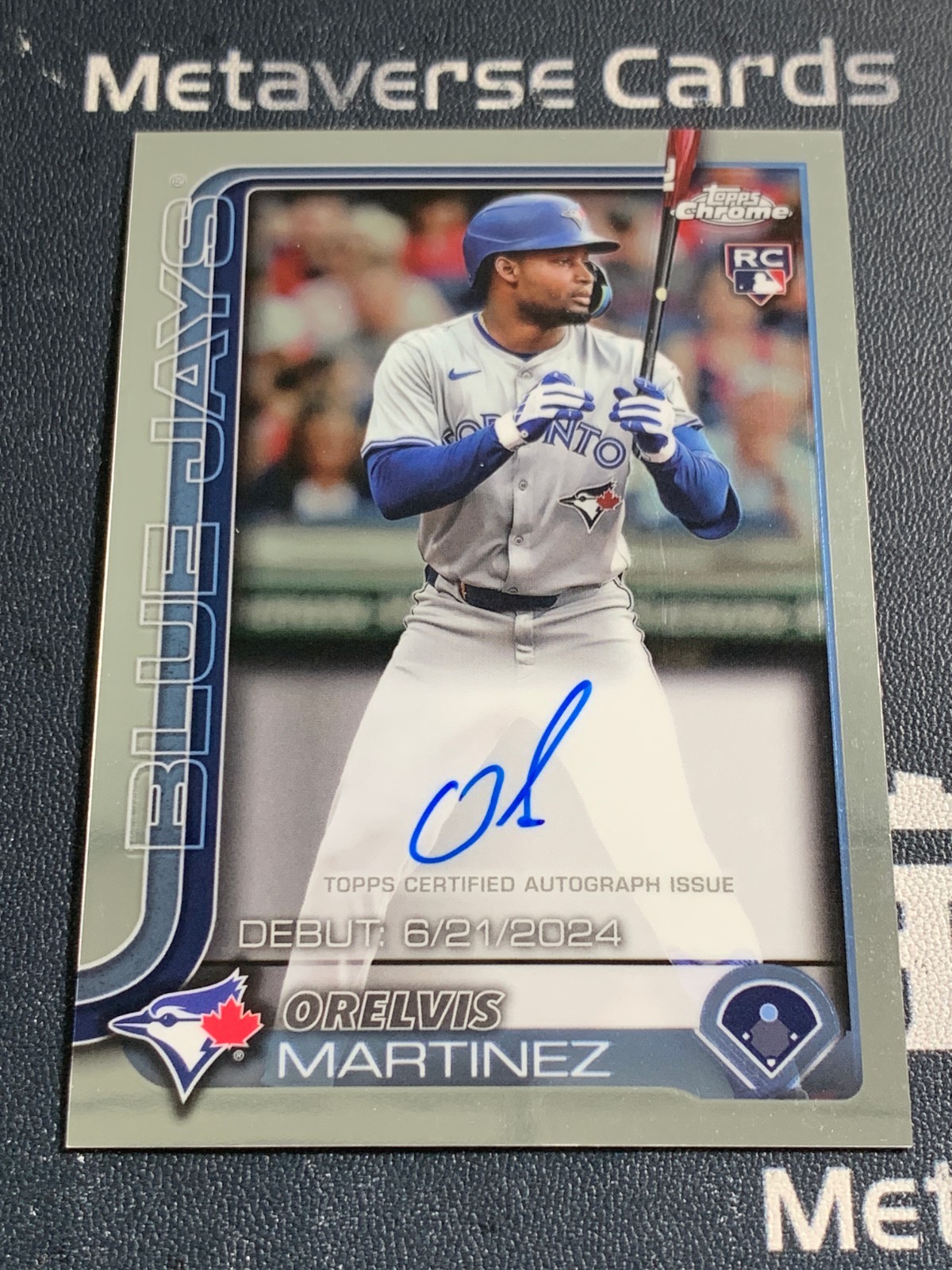 2025 Topps Chrome Orelvis Martinez RC Rookie Debut Auto Blue Jays