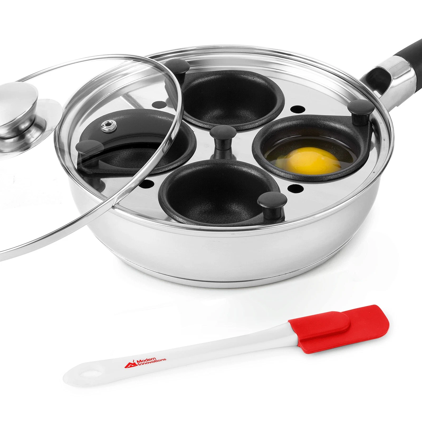 Pan Poacher Nonstick 4 Cups Stainless Steel Modern Innovations Egg Perfect Eggs
