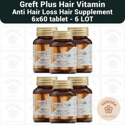 Greft Plus Hair Vitamin for  Anti Hair Loss Hair Supplement - 6×60 Tablets