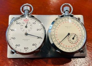 Dash Mounted Twin Brenet  Vintage Swiss Stopwatches/Rallyequip/Made in the USA.
