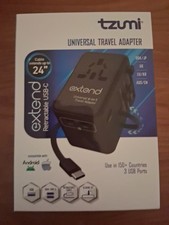 Tzumi Universal Travel Adaptor USB-C Wall Charger Black
