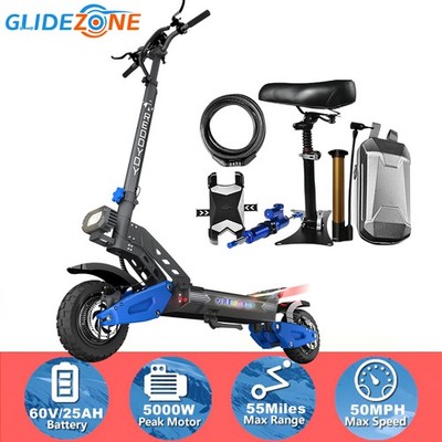GLIDEZONE APP NFC 5000W Adults Electric Scooter 50MPH 55Miles + Accessories Kit