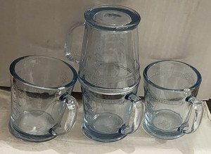 Fire King Sapphire Blue Depression Glass Mug Philbe RARE Set Of 4🔥 KING