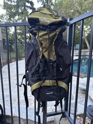 Teton 55L Sports Scout 3400 Internal Frame Backpack 55L, Black/Olive