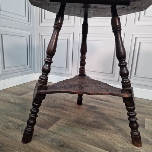Antique Carved Oak Nonagonal Table – Arts & Crafts Side Lamp Table Liberty & Co - Picture 3 of 24