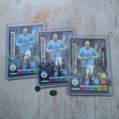 X3 Konvolut. 2022 MC-ROOKIE ERLING HAALAND HAND SIGNED ON CARD AUTO's - PANINI ''PL''