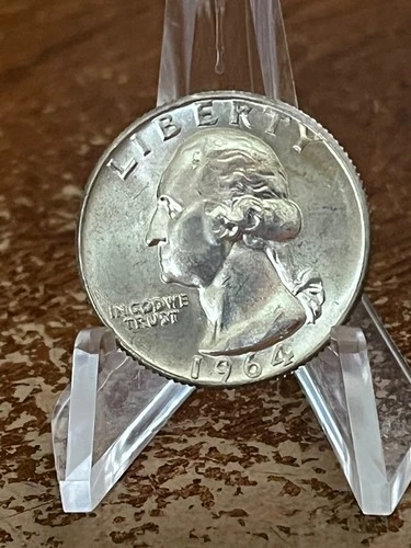 1964 D Washington Quarter 90% Silver BU US Coin # WX64