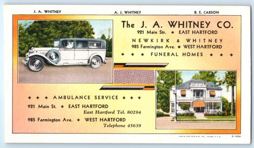 Ambulance Automobile Funeral Home Hartford Connecticut Vintage Ink Blotter - Picture 2 of 3