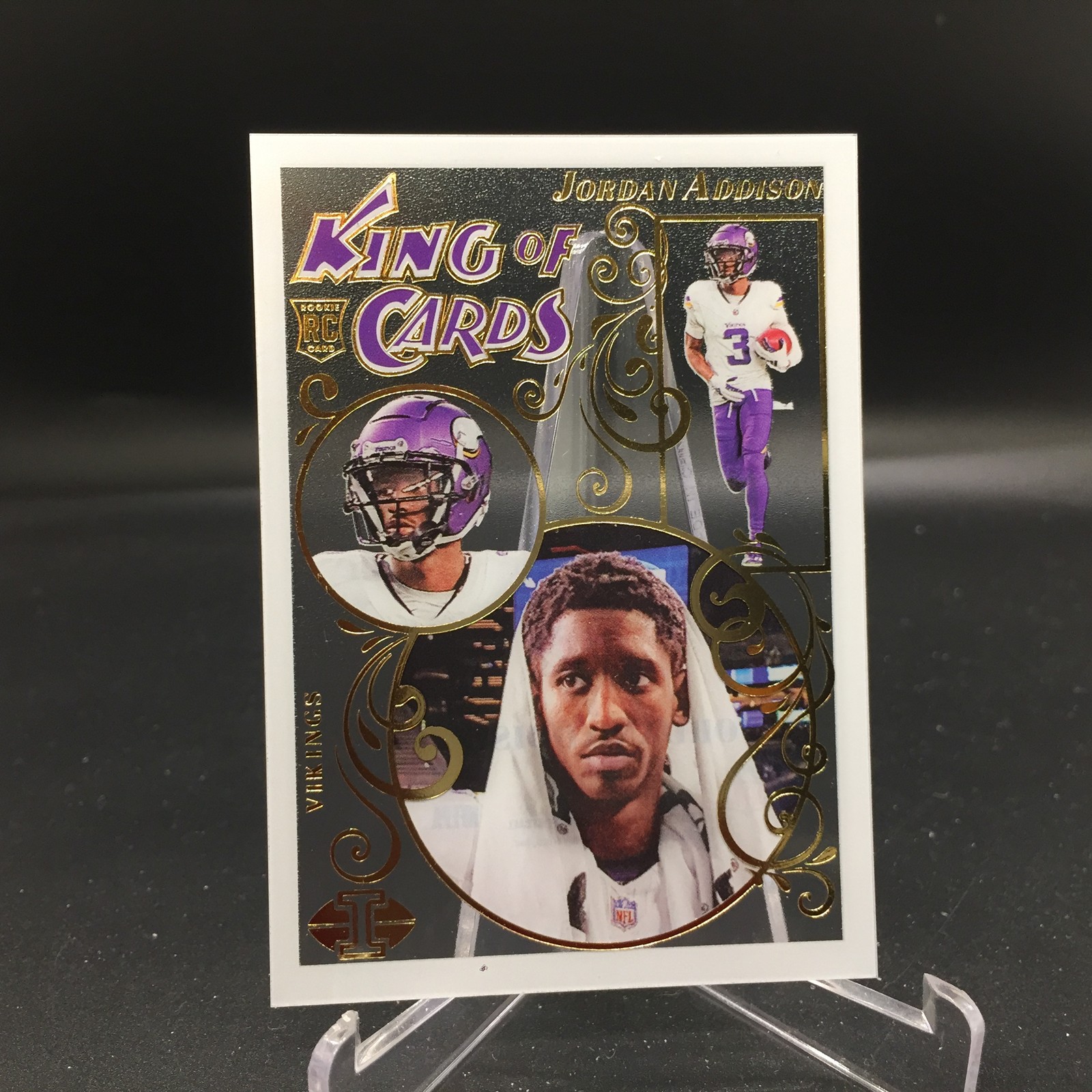 Jordan Addison 2023 Illusions King of Cards 19 Minnesota Vikings Rookie