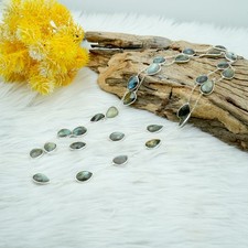 Sterling Silver Natural Labradorite Layering Necklace Handmade Swarovski Jewelry