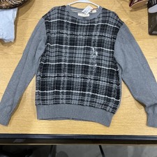 Original Weatherproof Vintage Men's Sweater Size Medium. Black And Grey. NWT