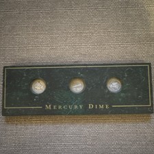 Mercury Dime Silver 3-Coin Set 10C Circulated Uncertified in Display Holder