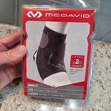 McDavid 432 Ankle Support Level 2 Advanced Figure-8 Straps Black Large NEW