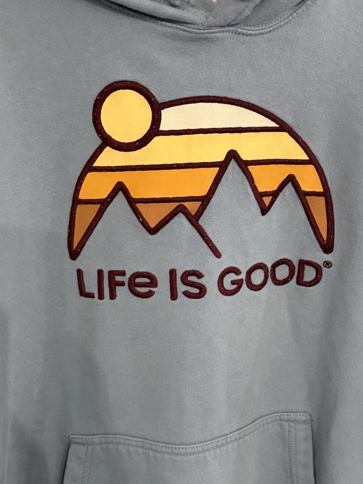 Life Is Good Sudadera Gráfica Sudadera con Capucha Retro Arco Iris Cielo Sobre Montaña Para Hombre XXL Foto 3 de 4