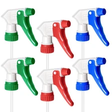 6 Pack Universal Spray Bottle Nozzle - Adjustable Mist & Stream Trigger Sprayer